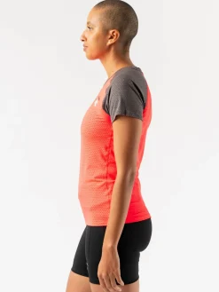 rabbit Short Sleeves>Ez Tee Perf Ss Fiery Coral