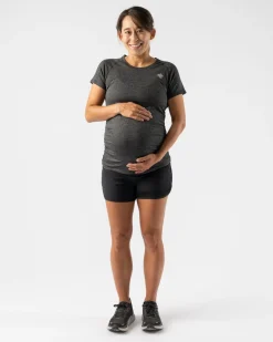rabbit Short Sleeves>Ez Tee Ss Maternity | Mother Runner Black Charcoal