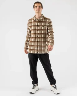 rabbit Sweatshirts & Jackets>Fleece Of Mind Plaza Taupe Plaid