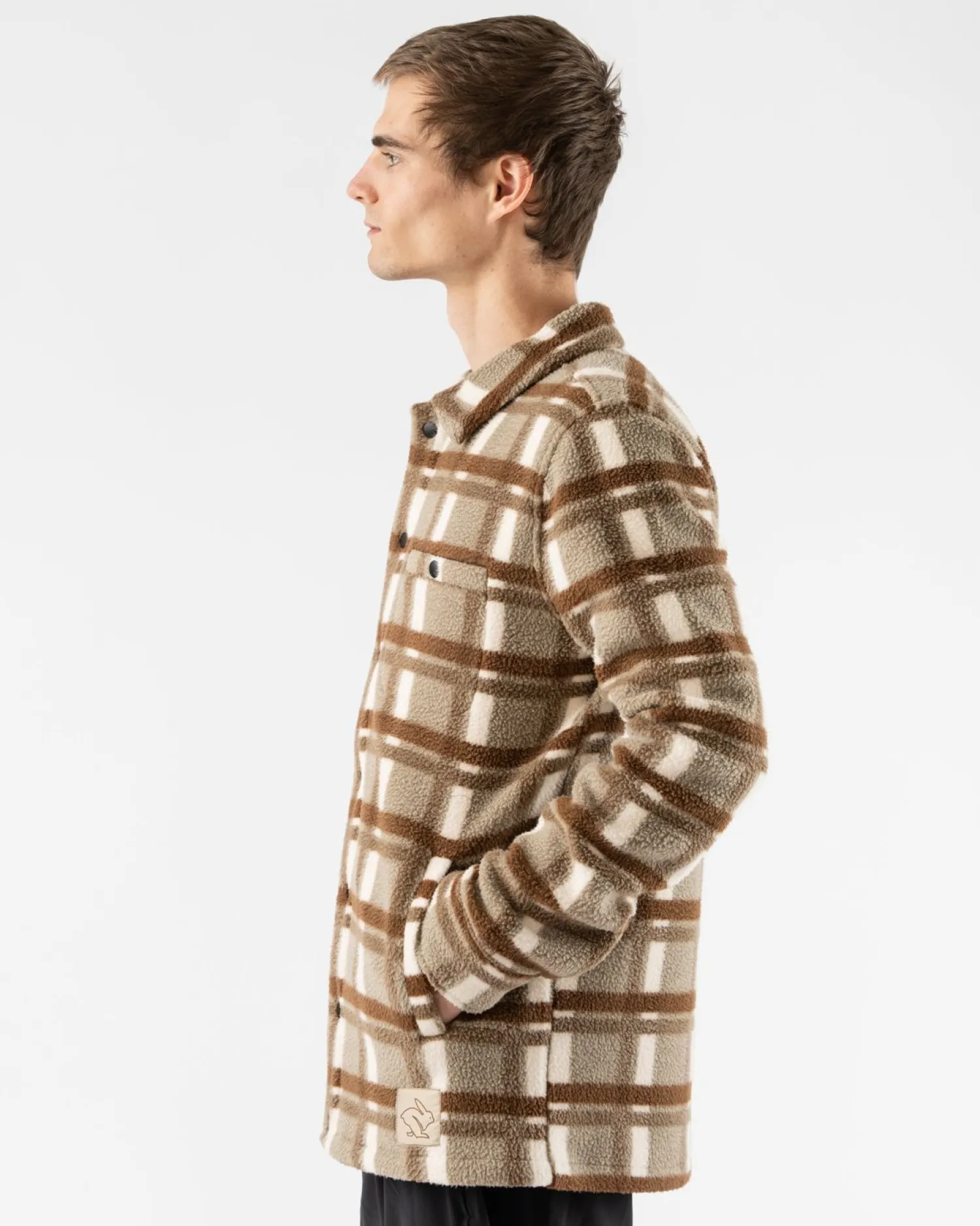 rabbit Sweatshirts & Jackets>Fleece Of Mind Plaza Taupe Plaid
