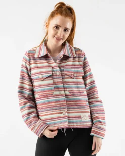 rabbit Sweatshirts & Jackets>High Country Jacket Cropped Seedpearl Diamond Stripe