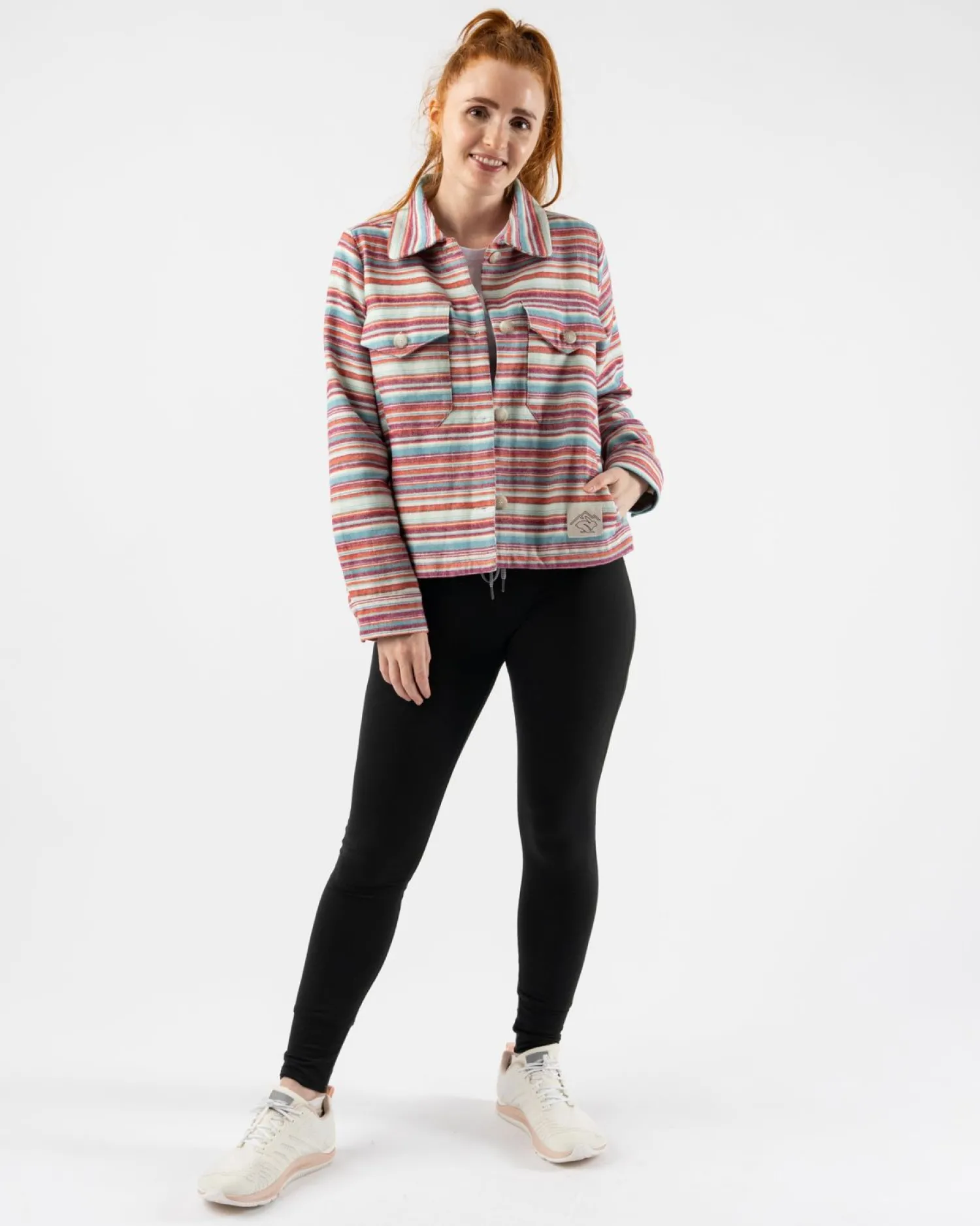 rabbit Sweatshirts & Jackets>High Country Jacket Cropped Seedpearl Diamond Stripe