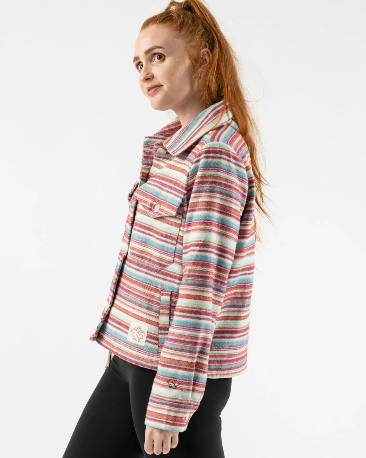rabbit Sweatshirts & Jackets>High Country Jacket Cropped Seedpearl Diamond Stripe
