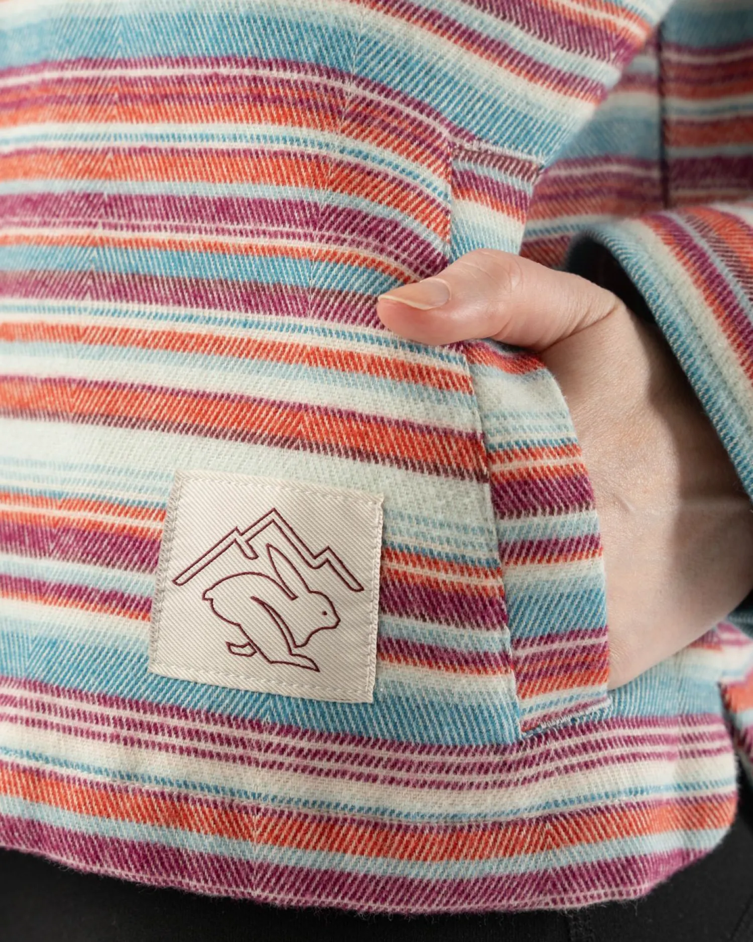 rabbit Sweatshirts & Jackets>High Country Jacket Cropped Seedpearl Diamond Stripe