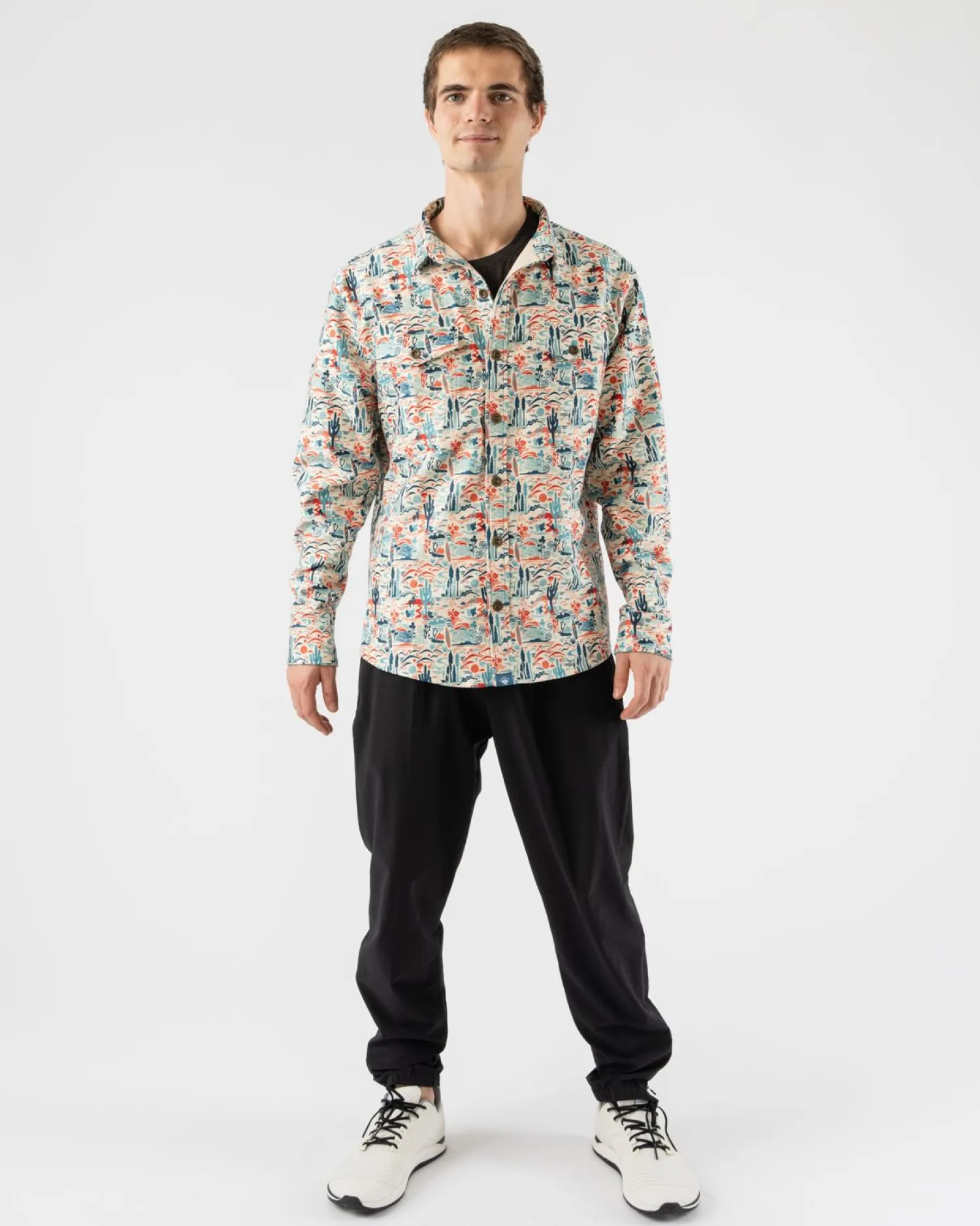 rabbit Long Sleeves>High Country Ls Corduroy Seedpearl Cactus