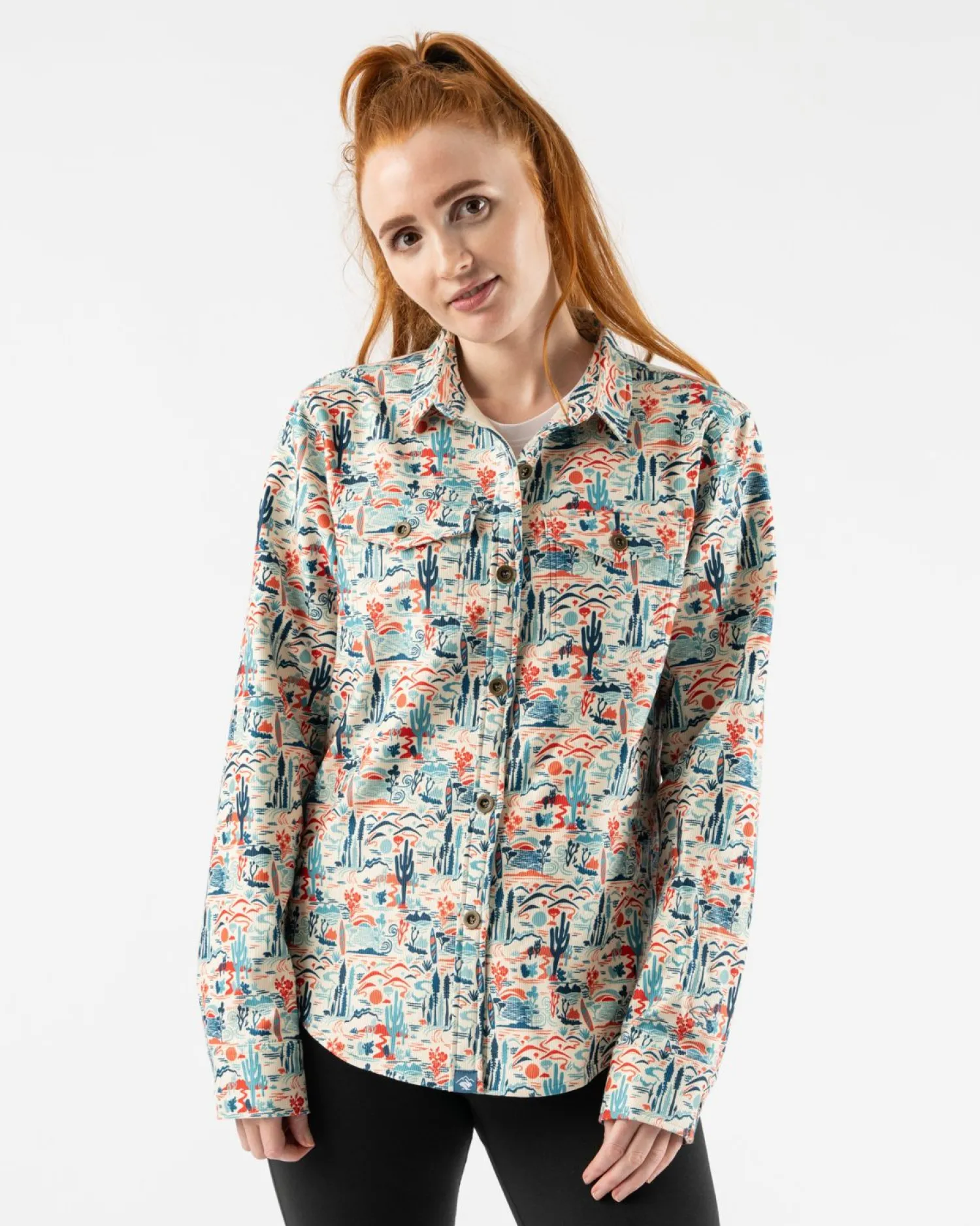 rabbit Sweatshirts & Jackets>High Country Ls Corduroy Seedpearl Cactus