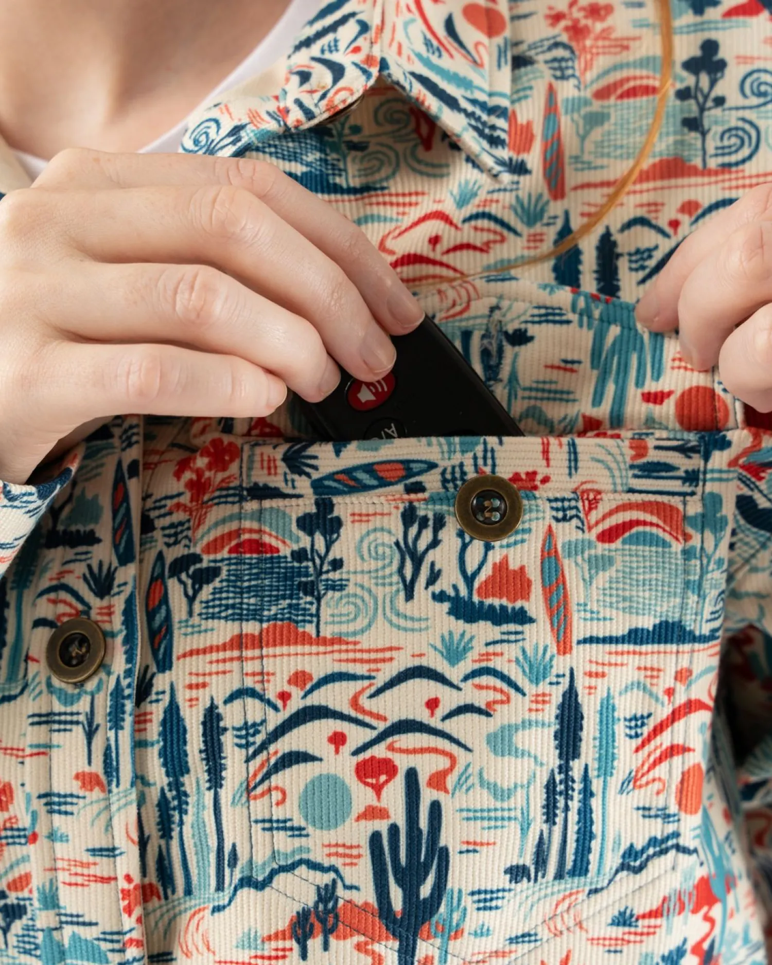 rabbit Sweatshirts & Jackets>High Country Ls Corduroy Seedpearl Cactus