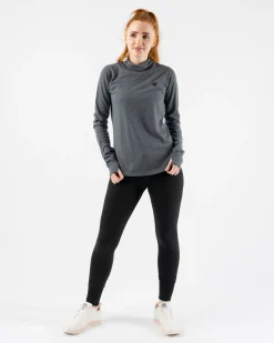 rabbit Long Sleeves>Outrun Mock Neck Charcoal